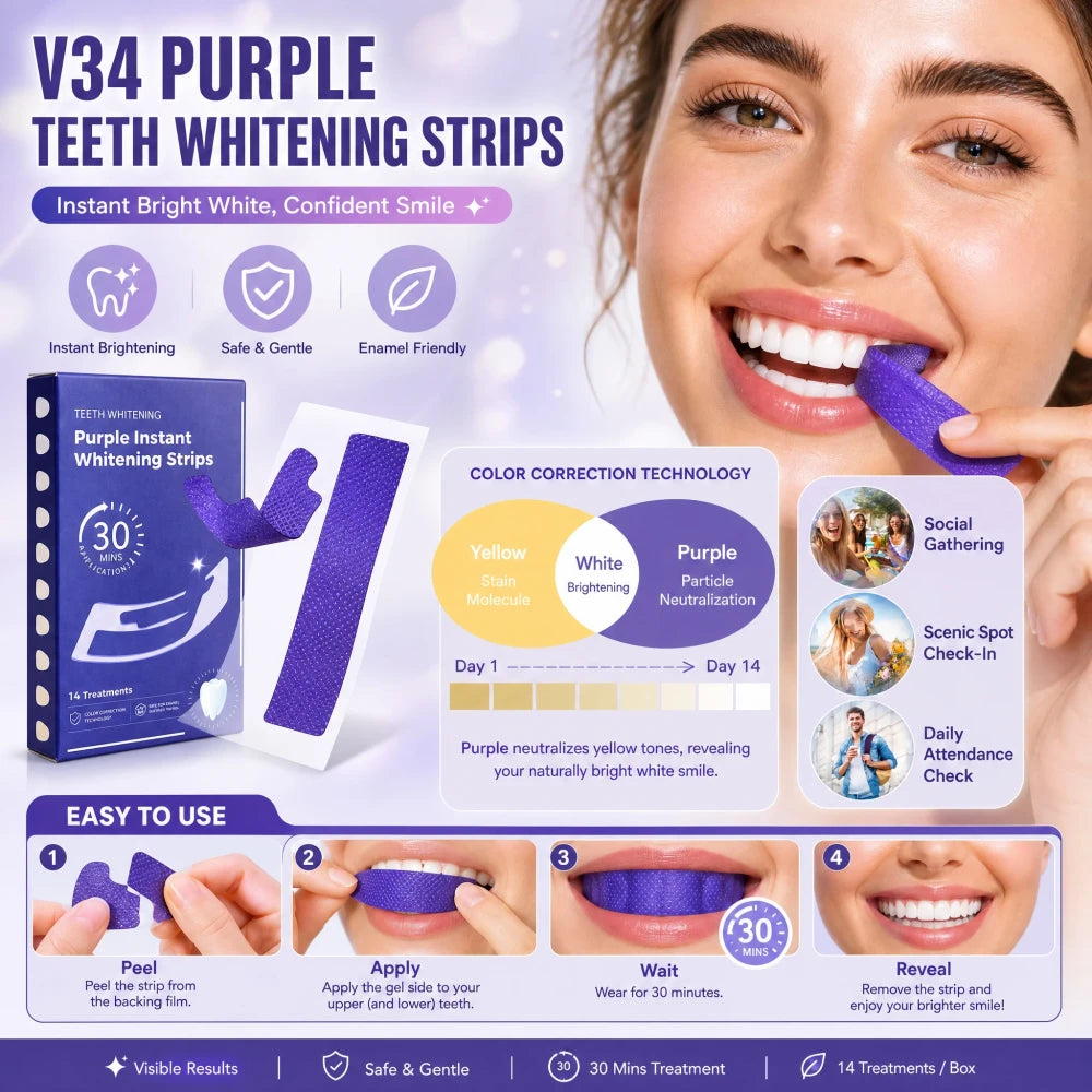 Purple Teeth Whitening Strip