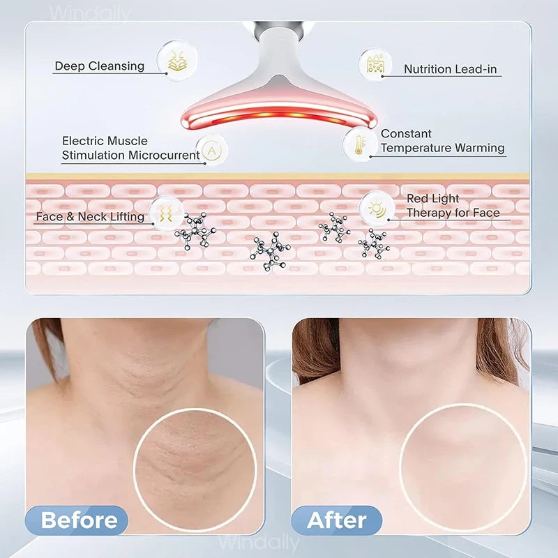 Portable EMS Neck Massage Beauty Device