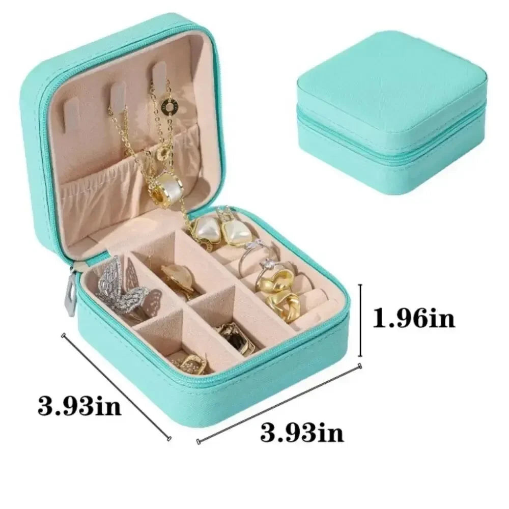Simple Zipper Jewelry Storage Box Travel Portable