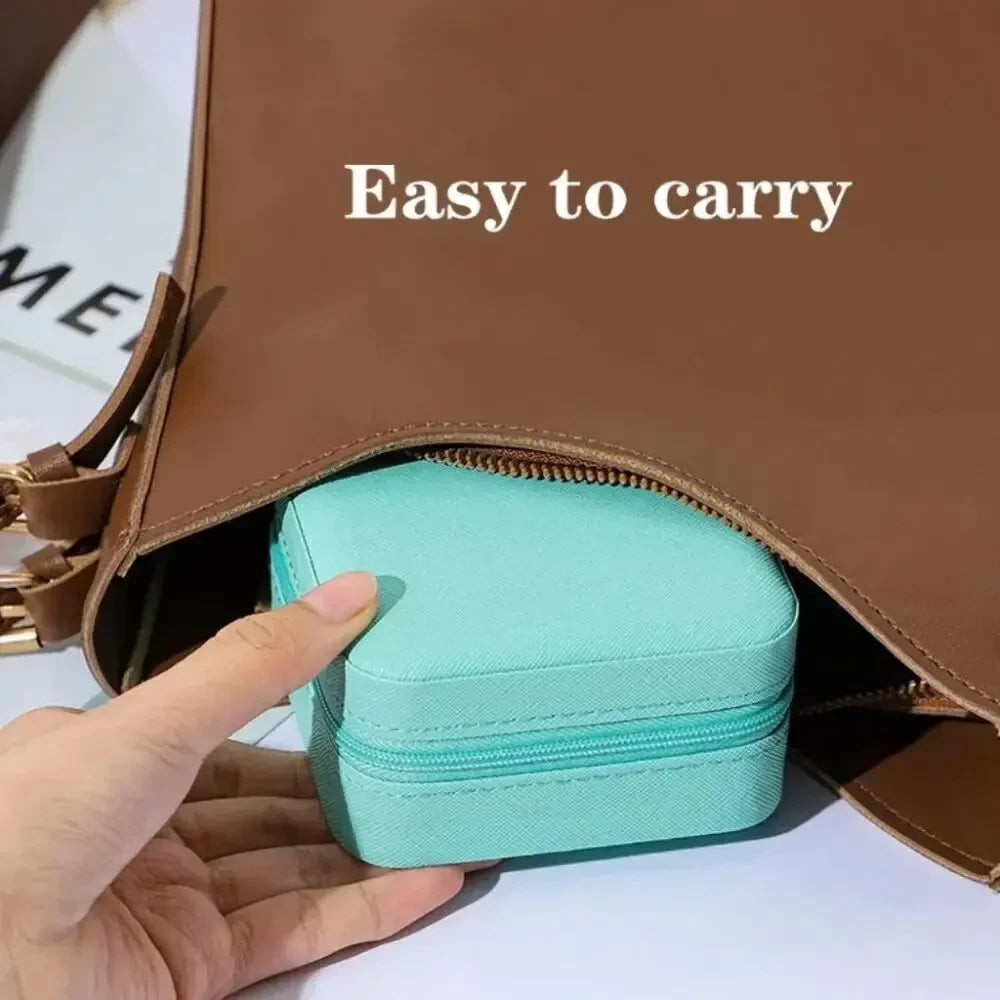 Simple Zipper Jewelry Storage Box Travel Portable