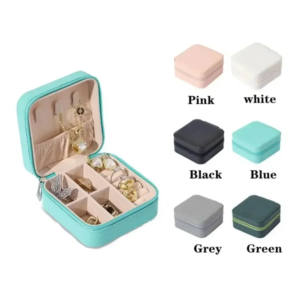 Simple Zipper Jewelry Storage Box Travel Portable