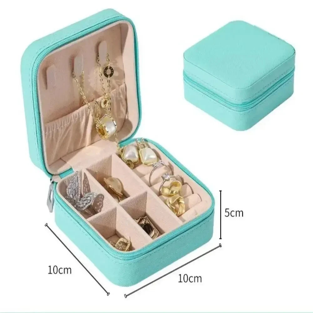 Simple Zipper Jewelry Storage Box Travel Portable